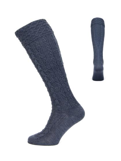 Kniestrumpf Umschlag jeans