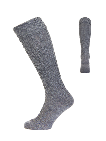 Kniestrumpf Umschlag grau