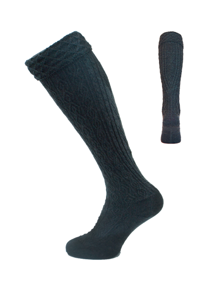 Kniestrumpf Umschlag anthra