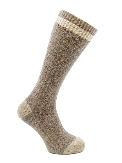 Kontrastsocke melé braun-natur