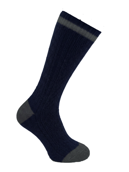Kontrastsocke marine-dkl.grau
