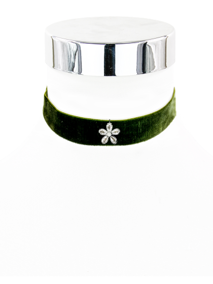 Kropfband Glitzerblume Samtba.