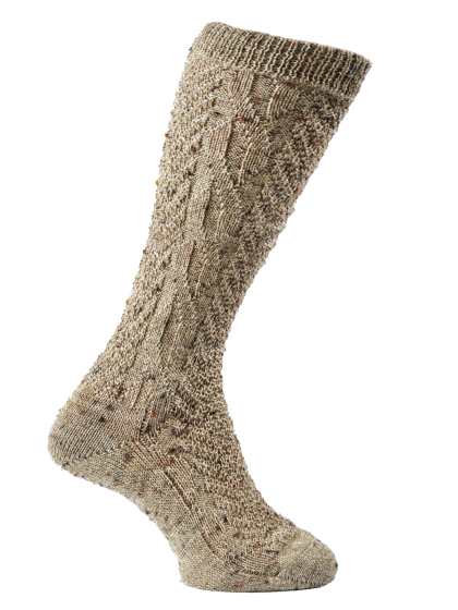 Kniestrumpf uni melé braun