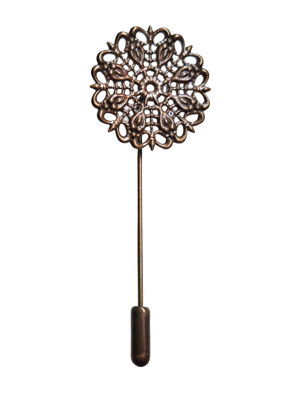 Nadel Blume altmessing 70 x 25 mm