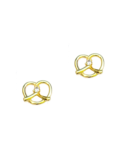 Ohrstecker Brezel gold Ohrstecker