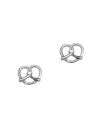 Ohrstecker Brezel silber Ohrstecker