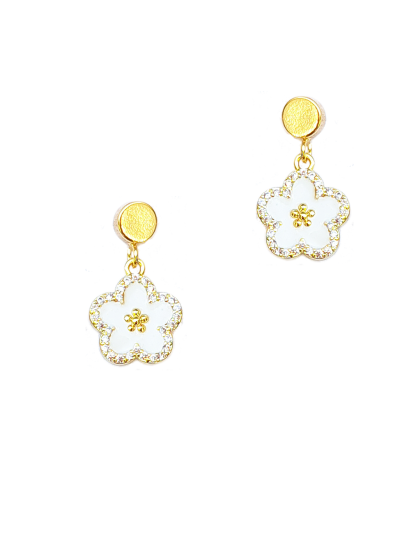 Ohrstecker Emaille Blümchen Ohrstecker