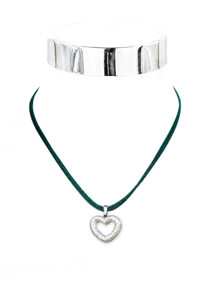 Collier Herz Seidenkordel 40 cm
