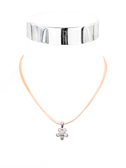 Collier Glitzerblume Seidenkor 40 cm