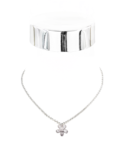 Collier Kinder Gl. Blume Kette 36 cm