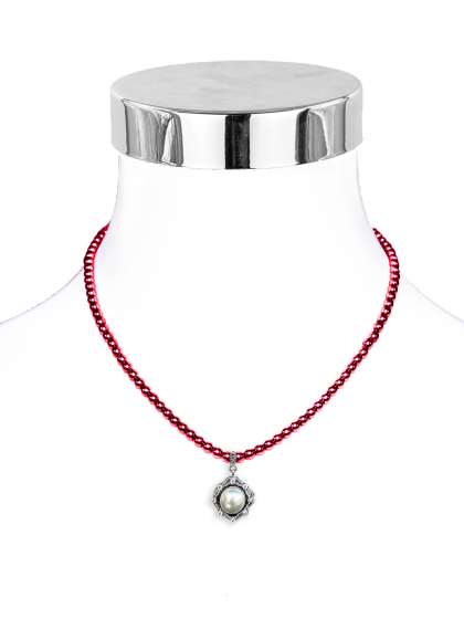 Collier Halbperle Perlenkette