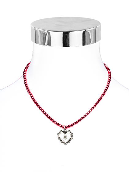 Collier Herz Perlenkette 42 cm