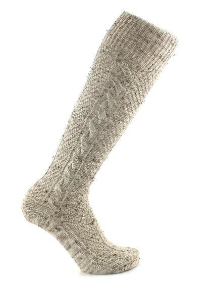 Kniebund mit Zopf melé beige