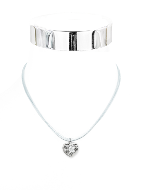 Collier Rosenherz Satinkordel 40 cm