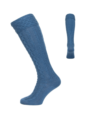 Handstrickoptik Umschlag blau