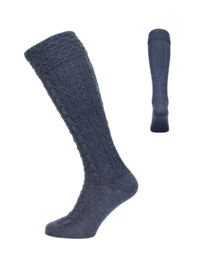 Kniestrumpf Umschlag jeans