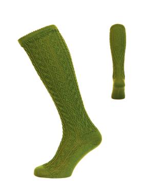 Kniestrumpf handstrickop erbse