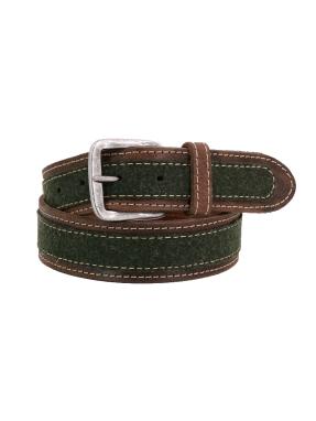 Herrengürtel Leder+Loden oliv