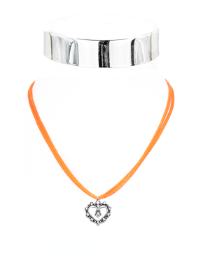 Collier Herz Satinkordel