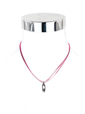 Collier ovaler Stein Satinkord