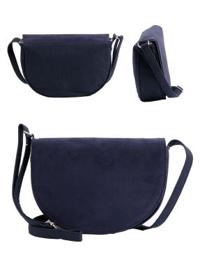 Tasche Leinen/Velours halbrund