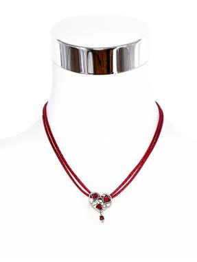 Collier 6 Herzen Satinkordel