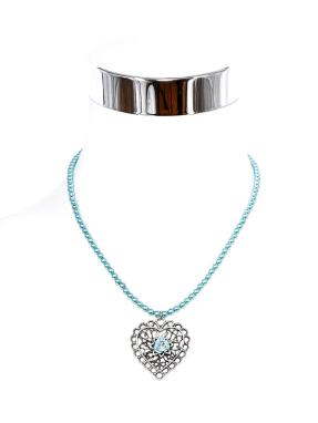 Collier Herz/Blüte Perlenkette