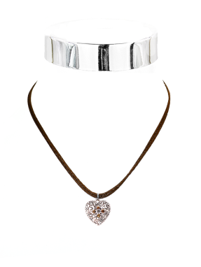 Collier Herz funkel Klee Satin