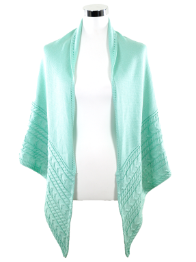 Poncho mit Zopfmusterrand