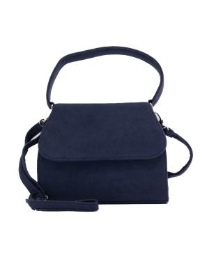 Tasche kantig Velourslederopt.