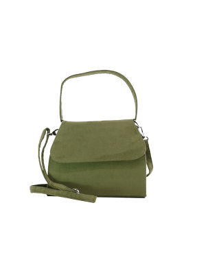 Tasche kantig Velourslederopt.