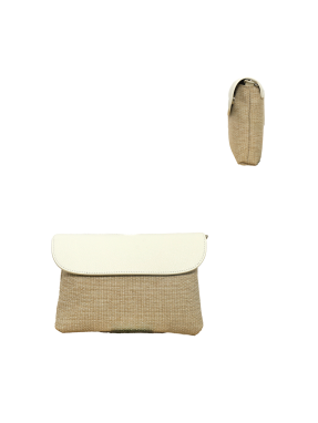 Umhängetasche Leder/Rafia