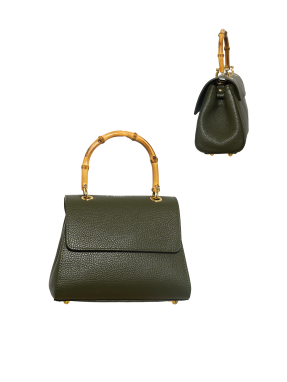 Ledertasche mit Bambushenkel
