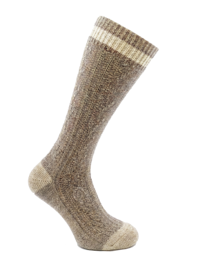 Kontrastsocke melé braun-natur