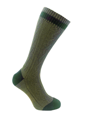 Kontrastsocke oliv-loden