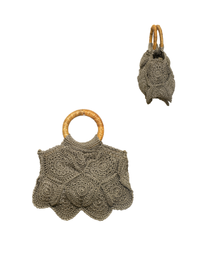 Häkeltasche mit Rattangriff