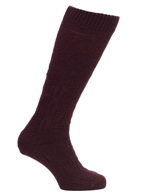 Kniestrumpf uni burgund