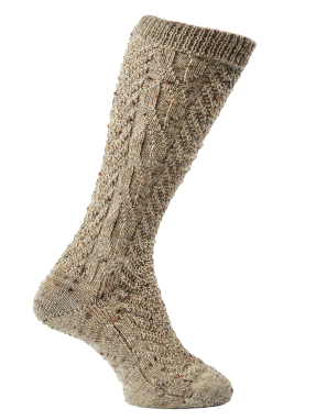 Kniestrumpf uni melé braun