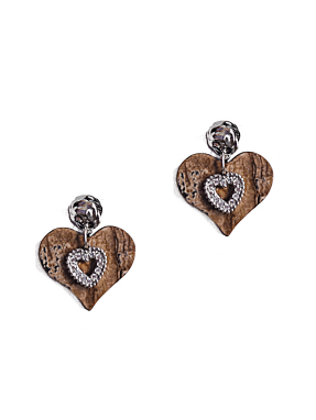 Ohrstecker Holzherz