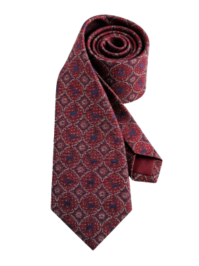 Krawatte Hirsch/Ornamente 8 cm breit