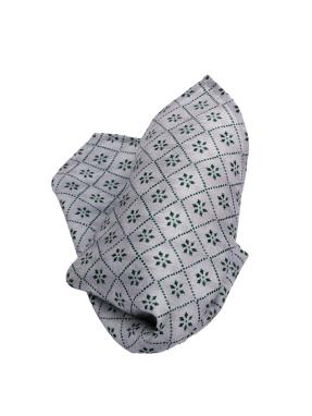 Stecktuch Karo/Blumen 23 x 23 cm