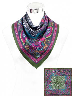 Tuch Ornament bunt 70 x 70 cm
