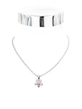 Collier Glitzerblume Kette 42 cm
