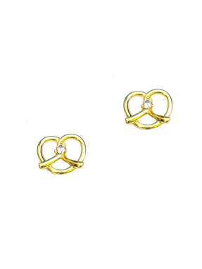 Ohrstecker Brezel gold Ohrstecker