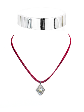 Collier Raute m.Perle Seidenkd 42 cm