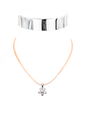 Collier Glitzerblume Seidenkor 40 cm