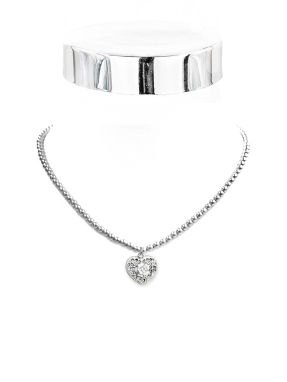 Collier Rosenherz Perlenkette 42 cm