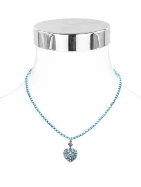 Collier Herz/Steinen Perlenk. 42 cm