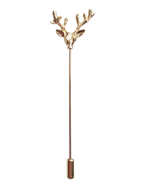 Nadel Hirschkopf gold 70 x 27 mm