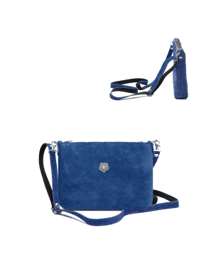 Ledertasche mit Romantikblume 20 x 16 cm